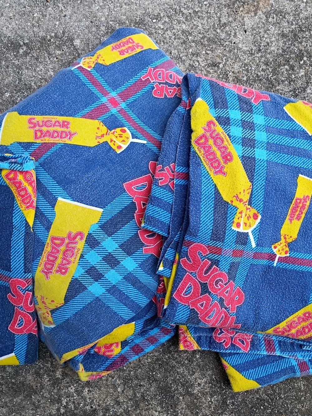 Vintage Franco Sugar Daddy Full Sized Flannel Sheet Set Fitted, Flat, Pillowcase